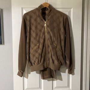 Vintage ultrasport tan velvet tracksuit